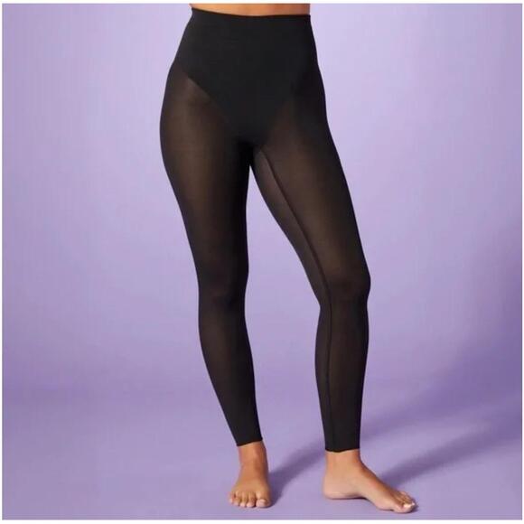Yitty Mesh Leggings Womens Size M Black High Waisted Activewear Stretch - Picture 1 of 6